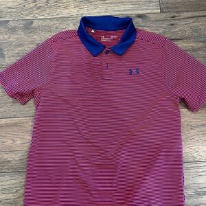 Under Armour Kids Striped Polo - Red and Blue